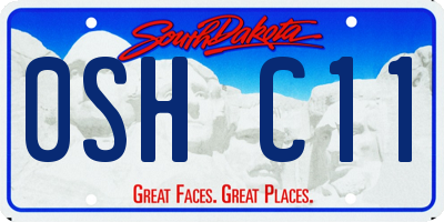 SD license plate 0SHC11