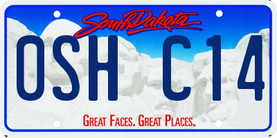 SD license plate 0SHC14