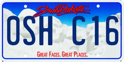 SD license plate 0SHC16