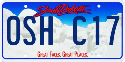 SD license plate 0SHC17