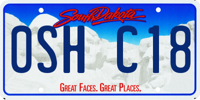 SD license plate 0SHC18