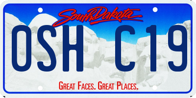 SD license plate 0SHC19