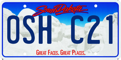 SD license plate 0SHC21