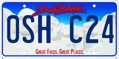 SD license plate 0SHC24