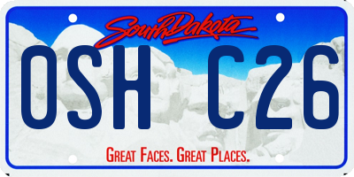 SD license plate 0SHC26