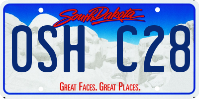 SD license plate 0SHC28