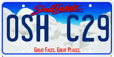 SD license plate 0SHC29