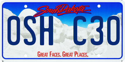 SD license plate 0SHC30