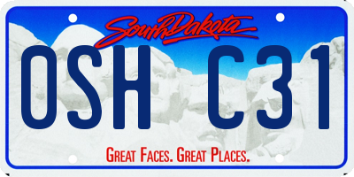SD license plate 0SHC31