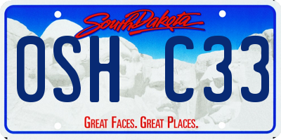 SD license plate 0SHC33