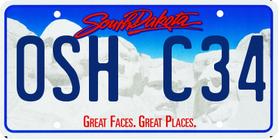 SD license plate 0SHC34