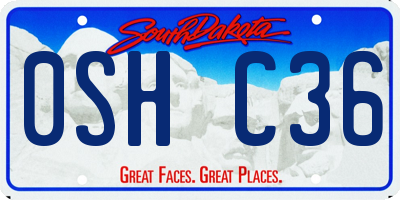 SD license plate 0SHC36