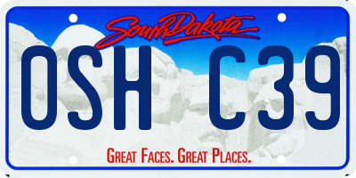 SD license plate 0SHC39