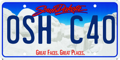 SD license plate 0SHC40
