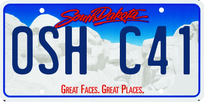 SD license plate 0SHC41