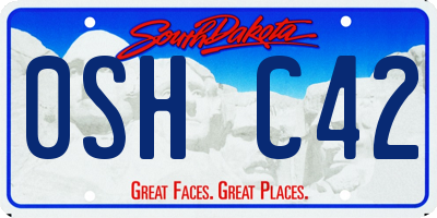 SD license plate 0SHC42