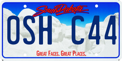 SD license plate 0SHC44