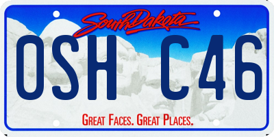 SD license plate 0SHC46