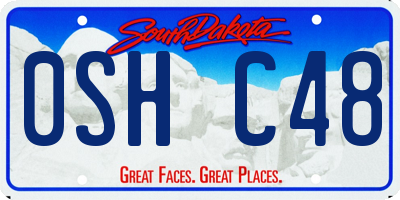 SD license plate 0SHC48