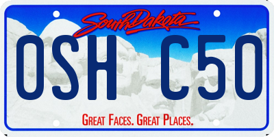 SD license plate 0SHC50