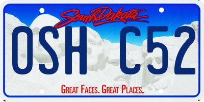 SD license plate 0SHC52