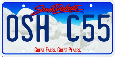 SD license plate 0SHC55