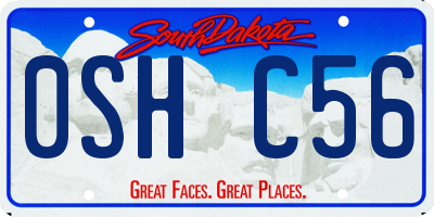 SD license plate 0SHC56