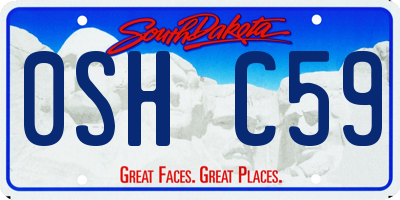 SD license plate 0SHC59