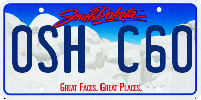 SD license plate 0SHC60