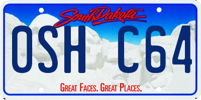 SD license plate 0SHC64