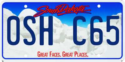 SD license plate 0SHC65