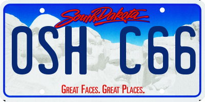 SD license plate 0SHC66