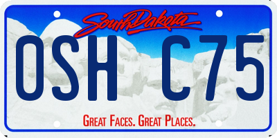 SD license plate 0SHC75