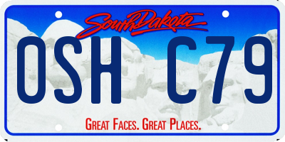 SD license plate 0SHC79