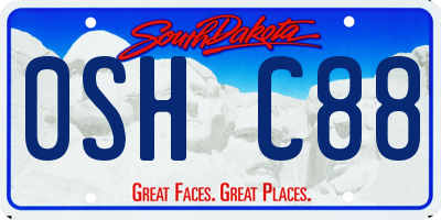 SD license plate 0SHC88