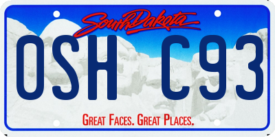 SD license plate 0SHC93