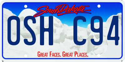 SD license plate 0SHC94