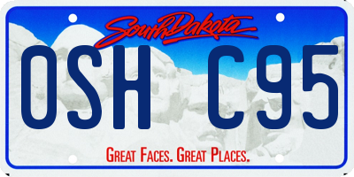 SD license plate 0SHC95