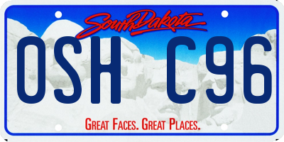 SD license plate 0SHC96