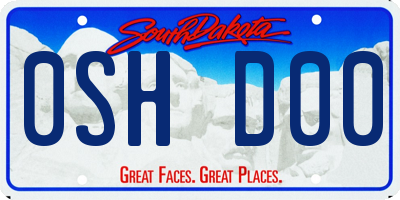 SD license plate 0SHD00