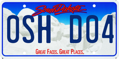 SD license plate 0SHD04