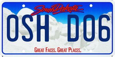 SD license plate 0SHD06