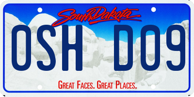 SD license plate 0SHD09