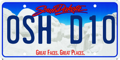 SD license plate 0SHD10