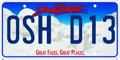 SD license plate 0SHD13