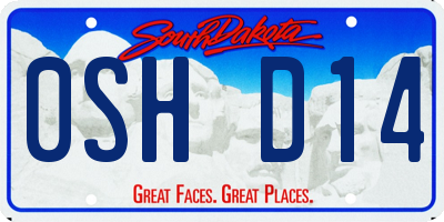 SD license plate 0SHD14