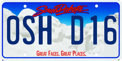 SD license plate 0SHD16