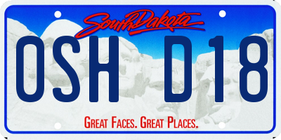 SD license plate 0SHD18