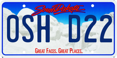 SD license plate 0SHD22