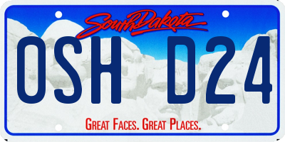 SD license plate 0SHD24